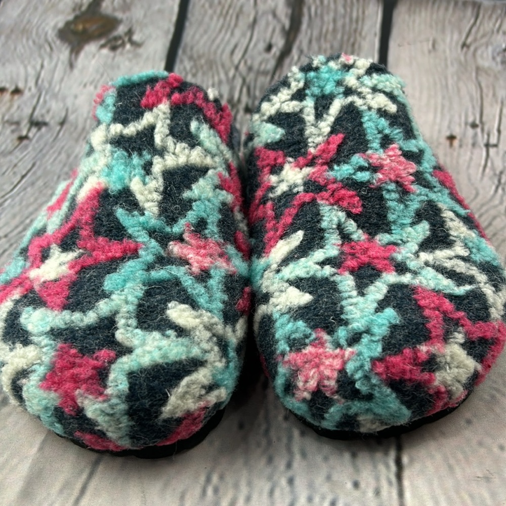 MANDEL Made in Italy Blue White & Pink Stars Slip On Clogs Mules Flats - Picture 13 of 17